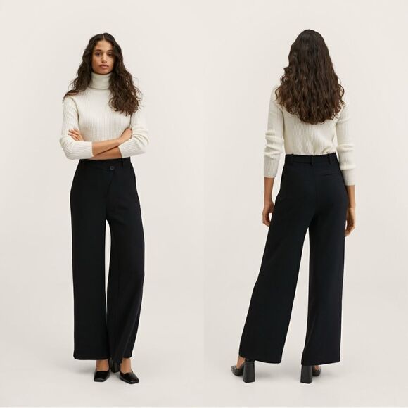 Mango Criss Cross High Rise Trousers - Picture 1 of 12